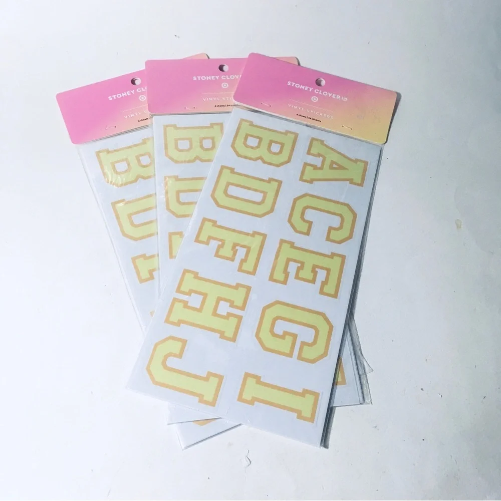 Stoney Clover Lane x Target Yellow Letter Vinyl Stickers - 3 Packs